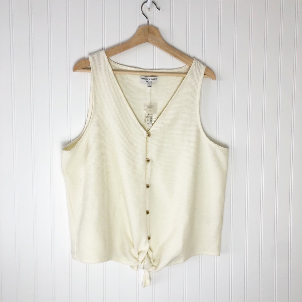 Madewell Texture and Thread Tie Front Tank XXL